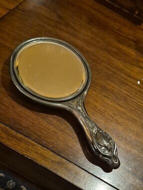 Art Nouveau Floral Handheld Vanity Mirror